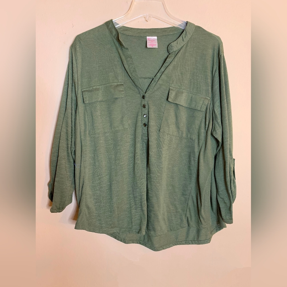 No Boundaries Green Blouse
